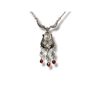 Silver marcasite antique necklace
